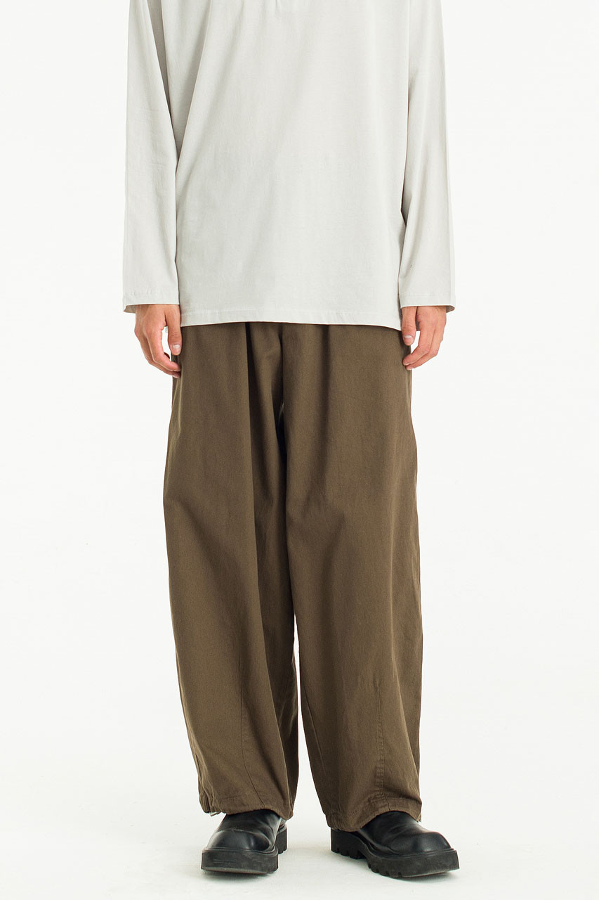 Menswear | Wide Banding Pants, Brown