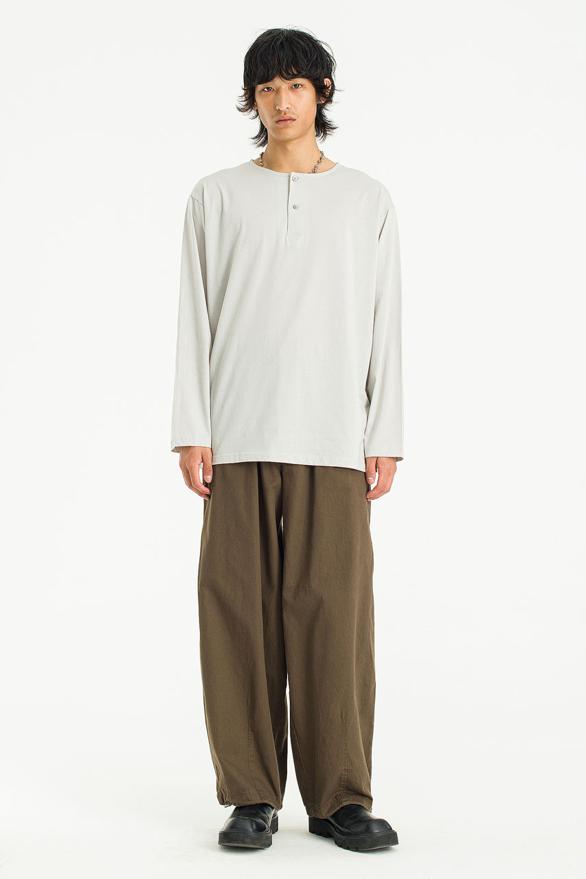 Menswear | Wide Banding Pants, Brown