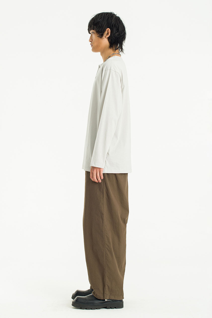 Menswear | Wide Banding Pants, Brown