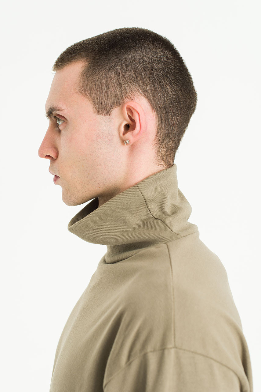 Menswear | Pop Mock-Neck Tee, Light Khaki