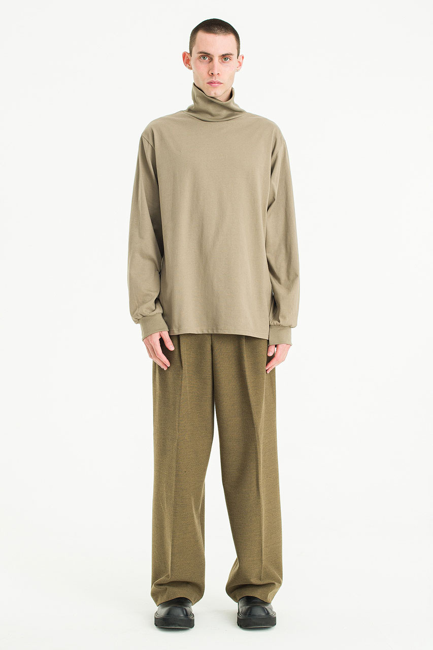Menswear | Pop Mock-Neck Tee, Light Khaki