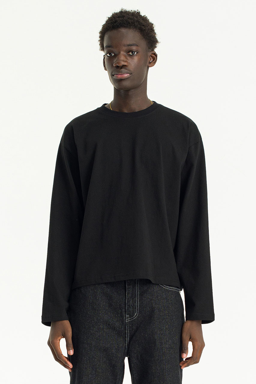 Menswear | Cropped Long-Sleeve Tee, Black