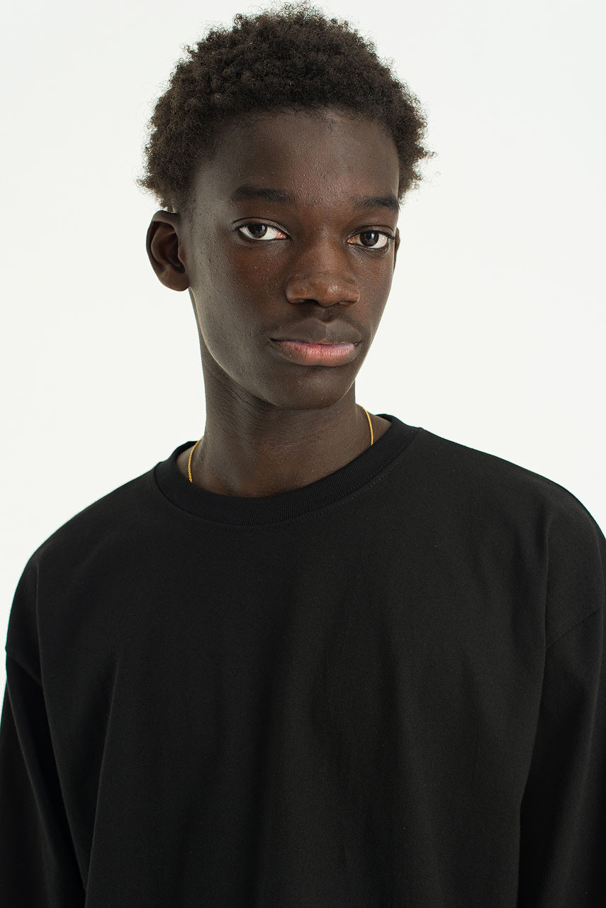 Menswear | Cropped Long-Sleeve Tee, Black