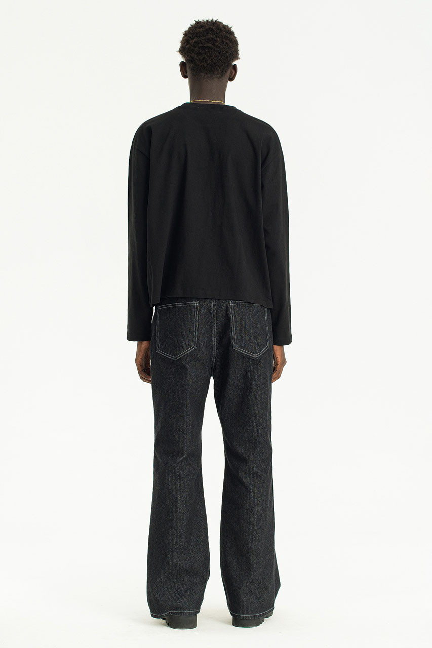 Menswear | Cropped Long-Sleeve Tee, Black