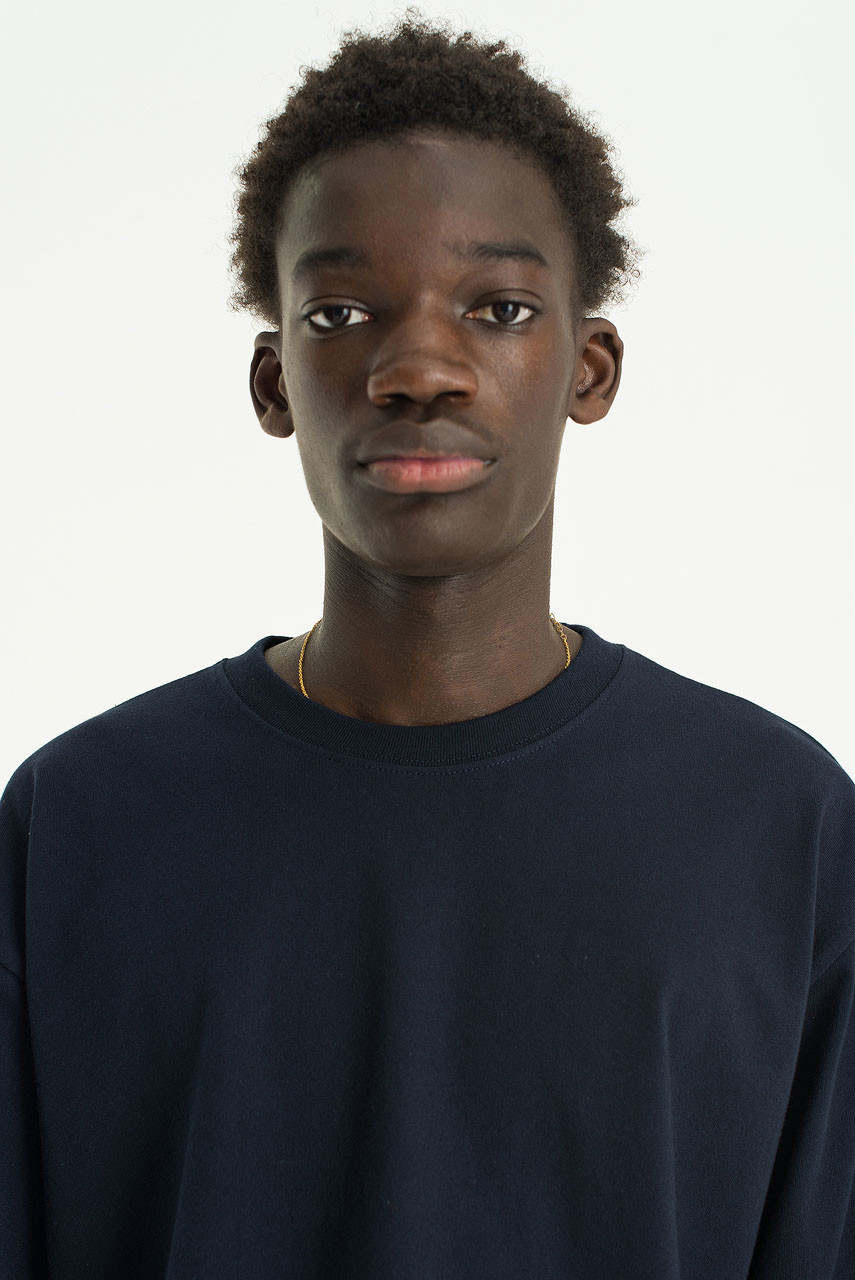 Menswear | Cropped Long-Sleeve Tee, Navy