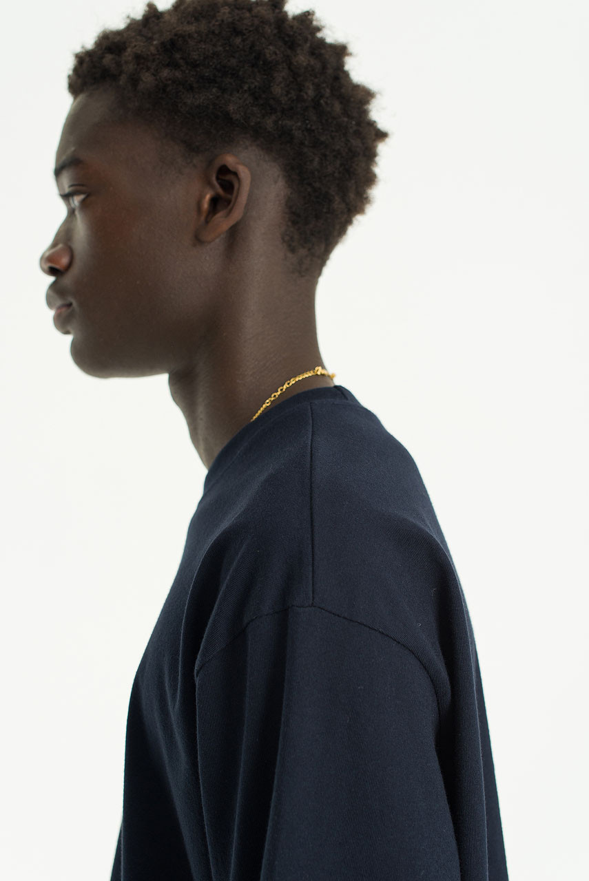 Menswear | Cropped Long-Sleeve Tee, Navy