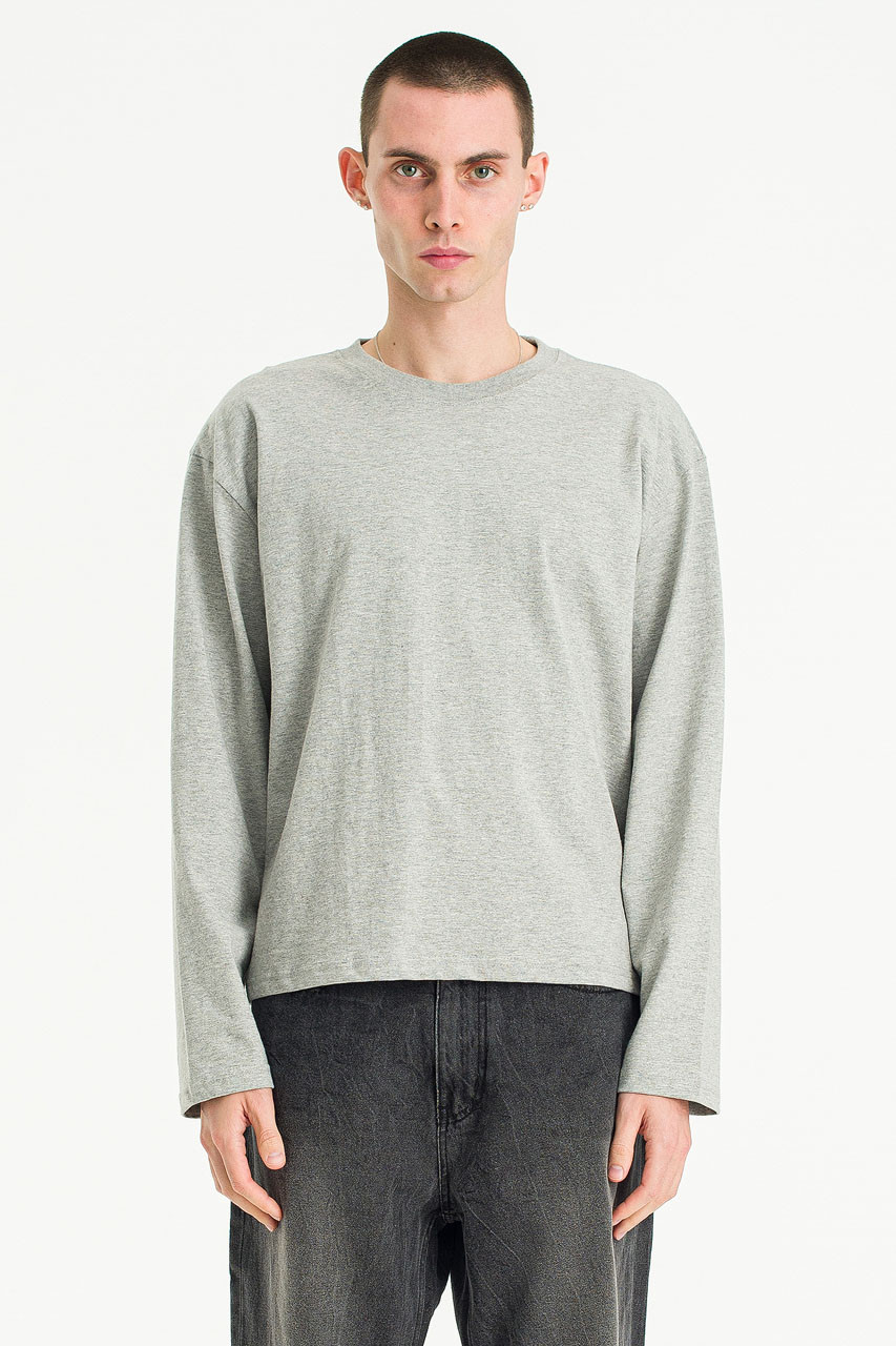 Menswear | Cropped Long-Sleeve Tee, Grey