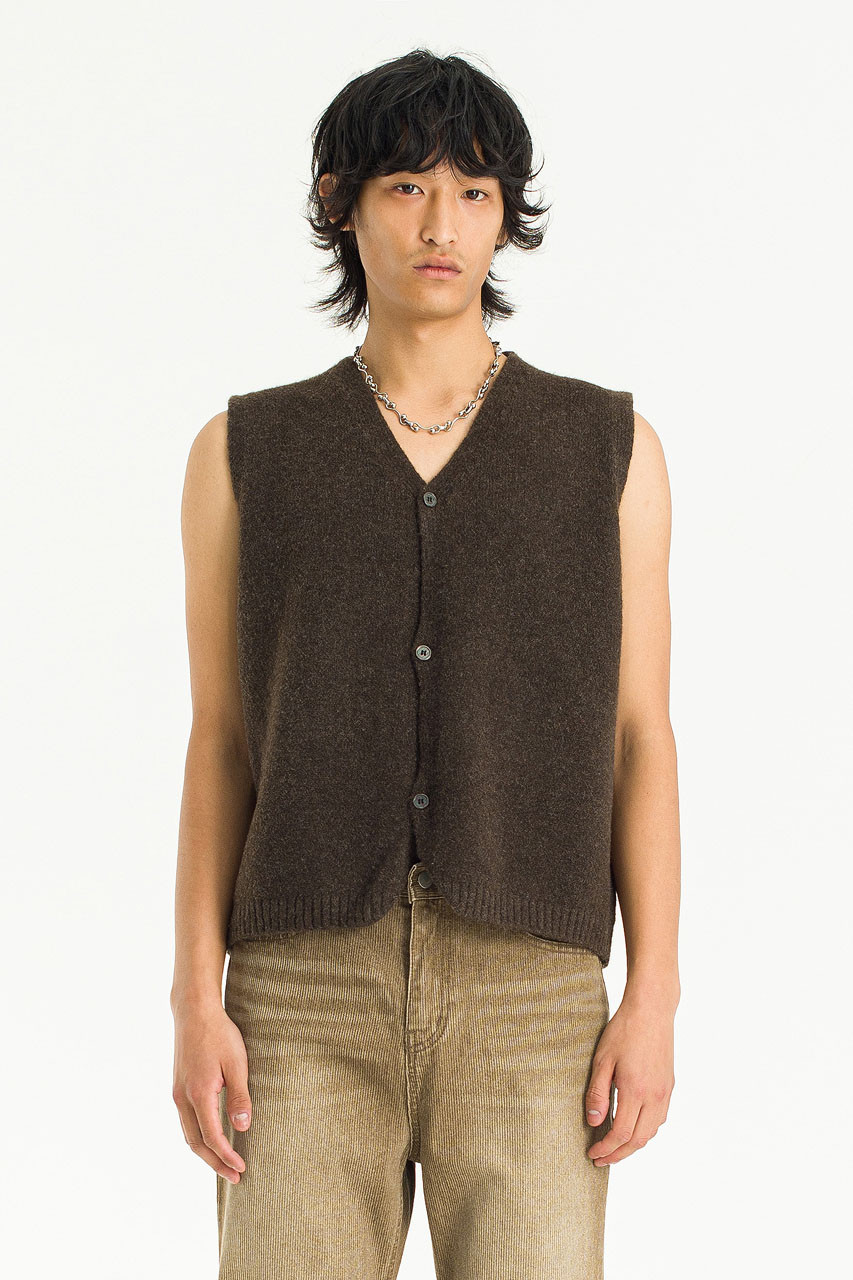 Menswear | Button-Front Vest, Brown