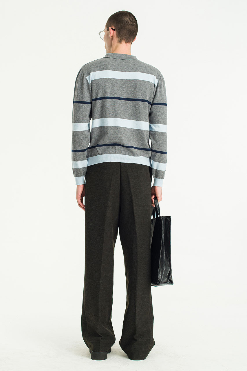 Menswear | Lightweight Cropped Rugby Knit, Grey