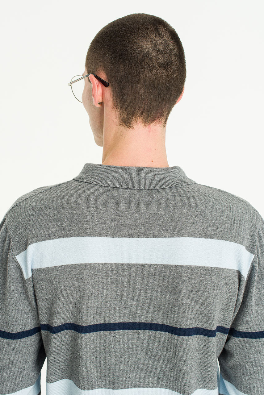 Menswear | Lightweight Cropped Rugby Knit, Grey