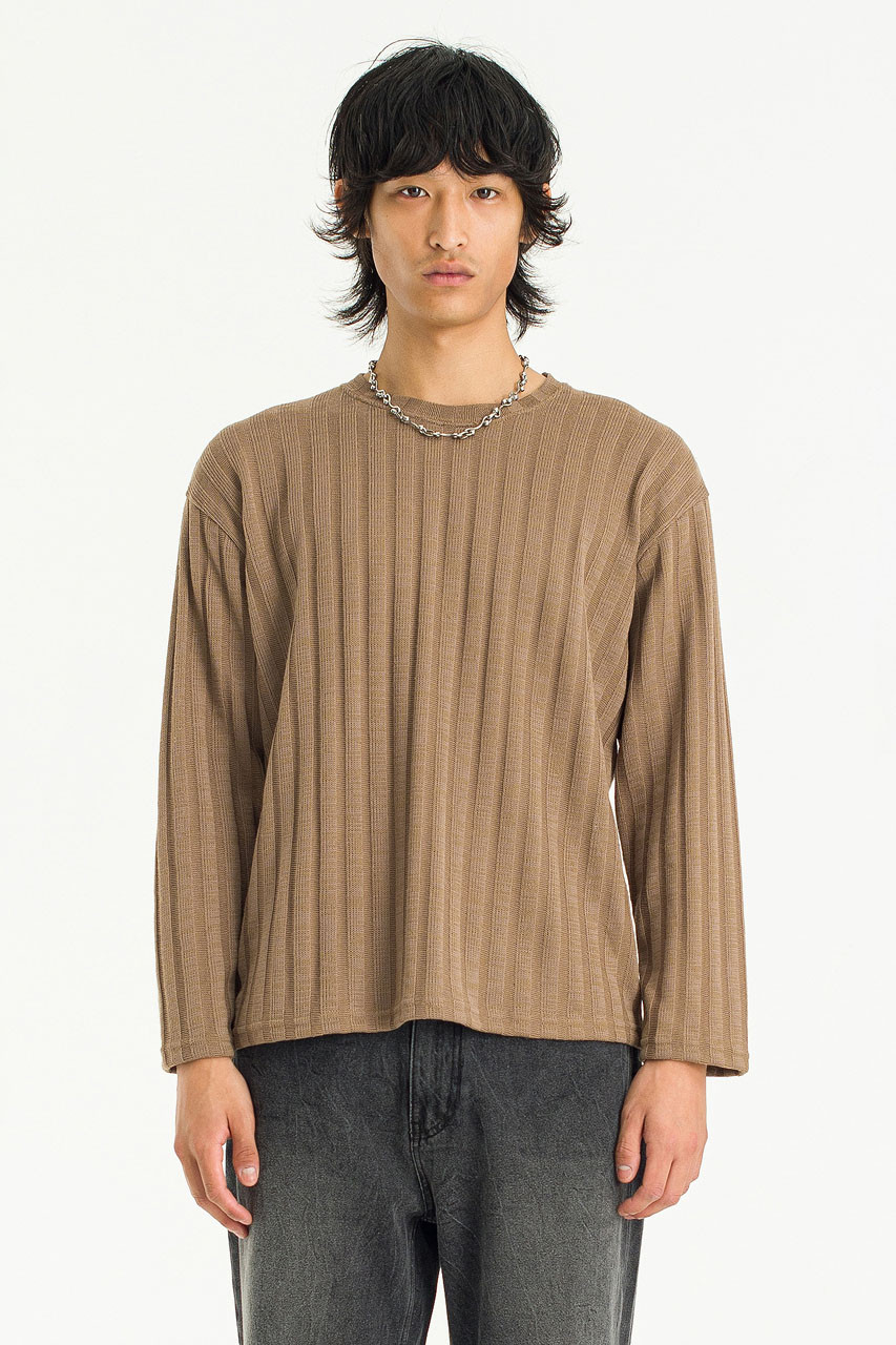 Menswear | Ribbed Crop Knit, Camel
