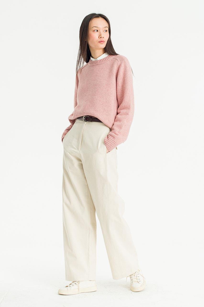 Moss Path Curved Pants, Cream