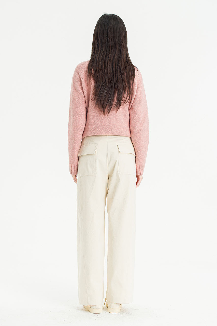 Moss Path Curved Pants, Cream