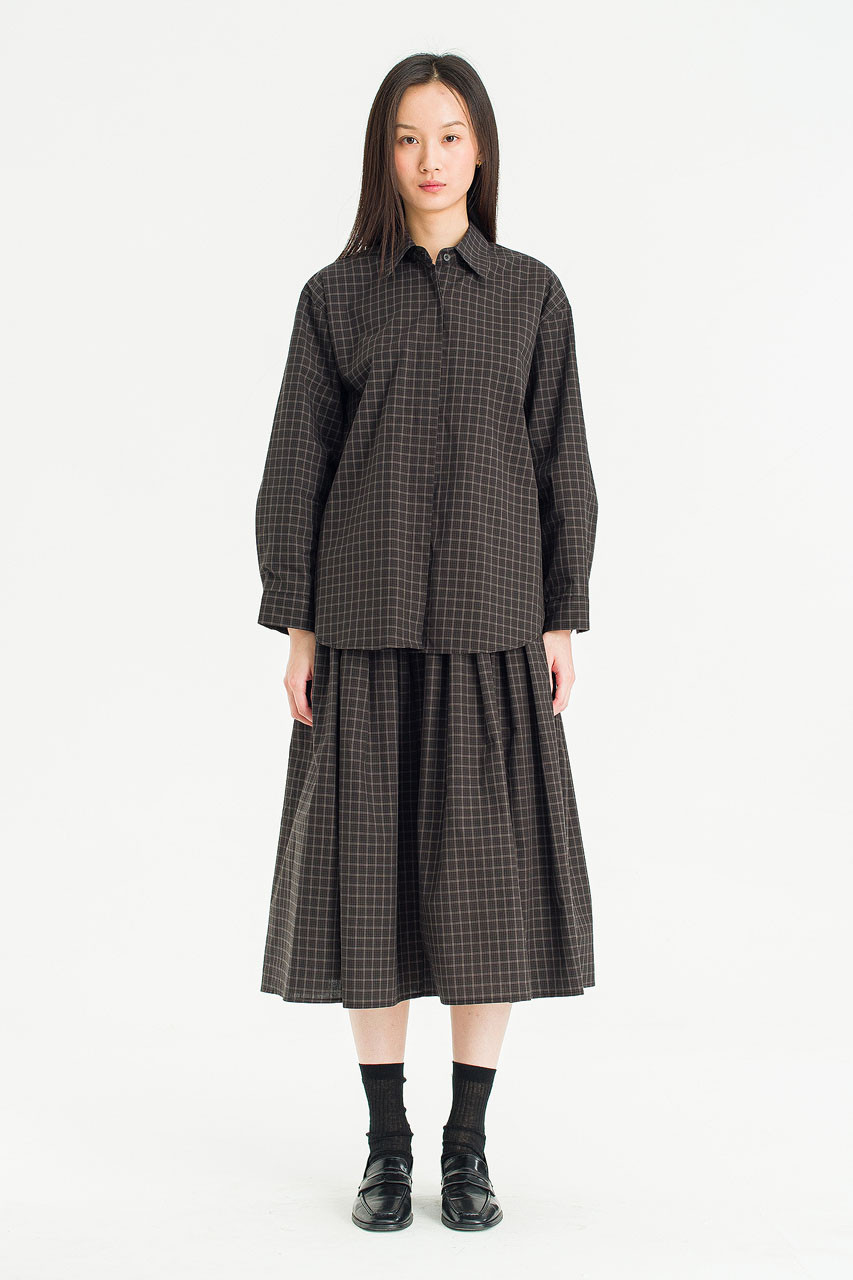 Grain Check Shirt, Dark Brown