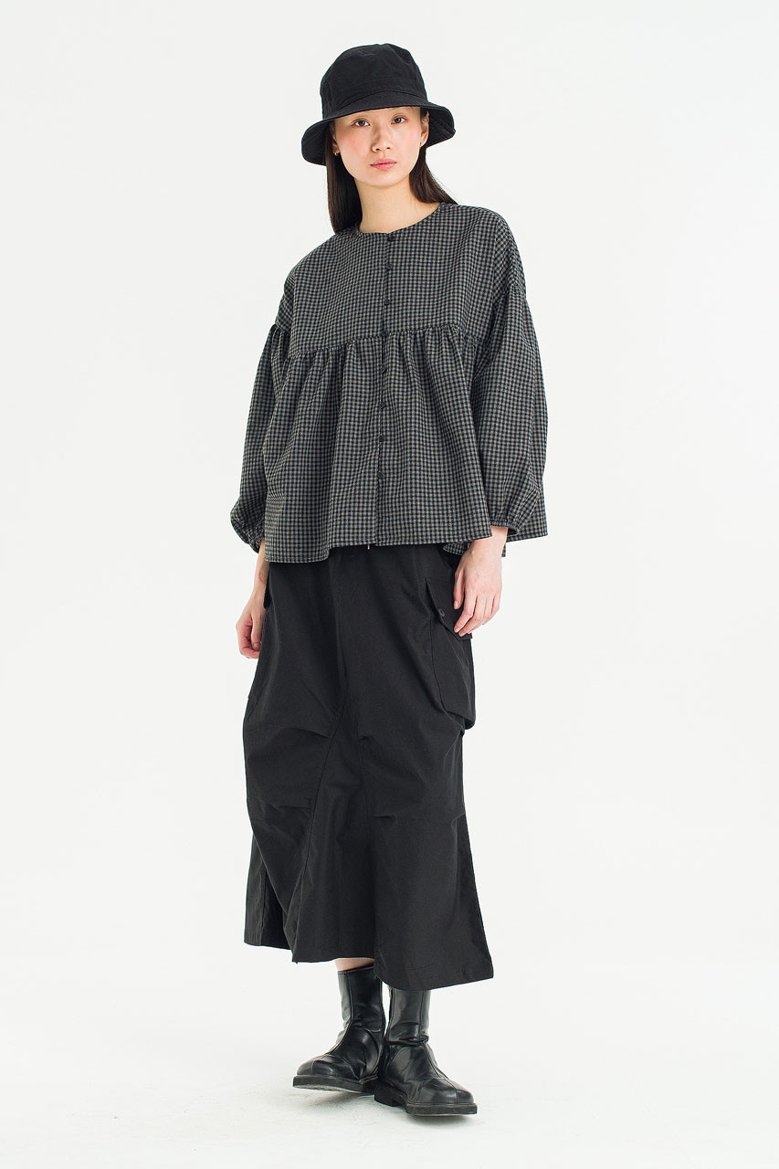 Meadow Check Blouse, Black