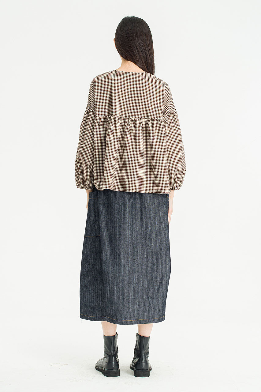 Meadow Check Blouse, Brown