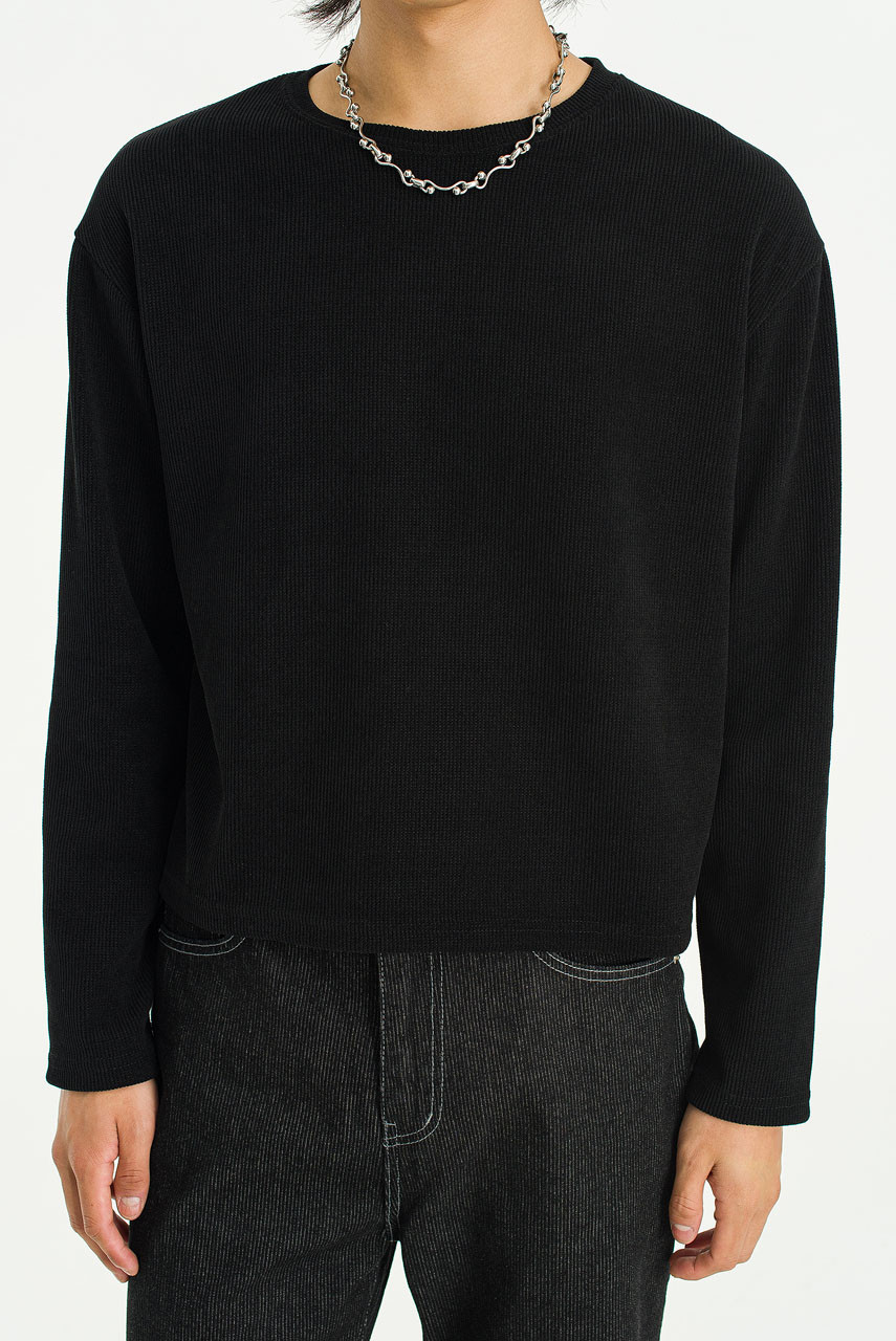 Menswear | Sheen Cropped Tee, Black