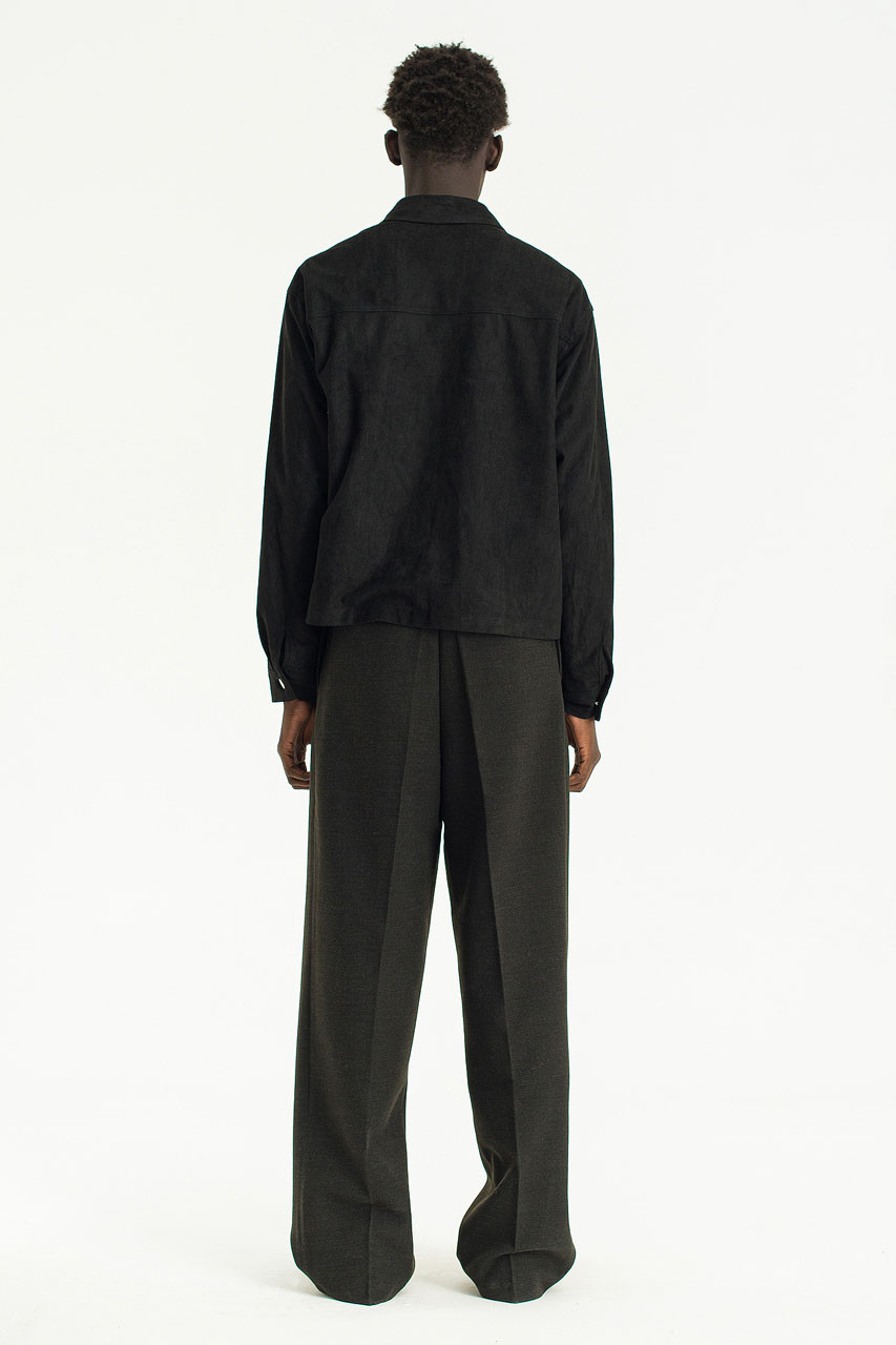 Menswear | Wool Blend Slacks, Black