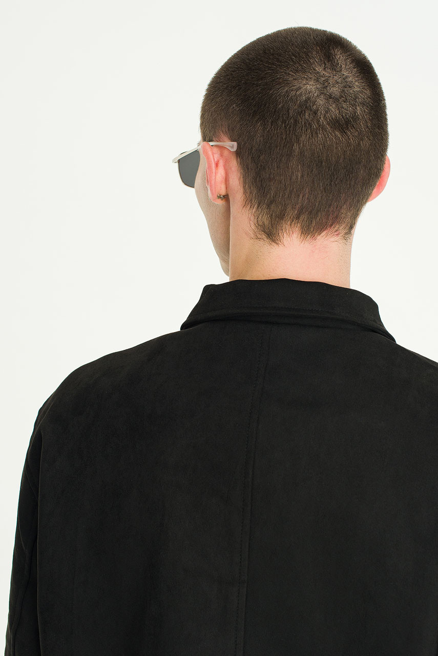 Menswear | Cropped Suedette Jacket, Black