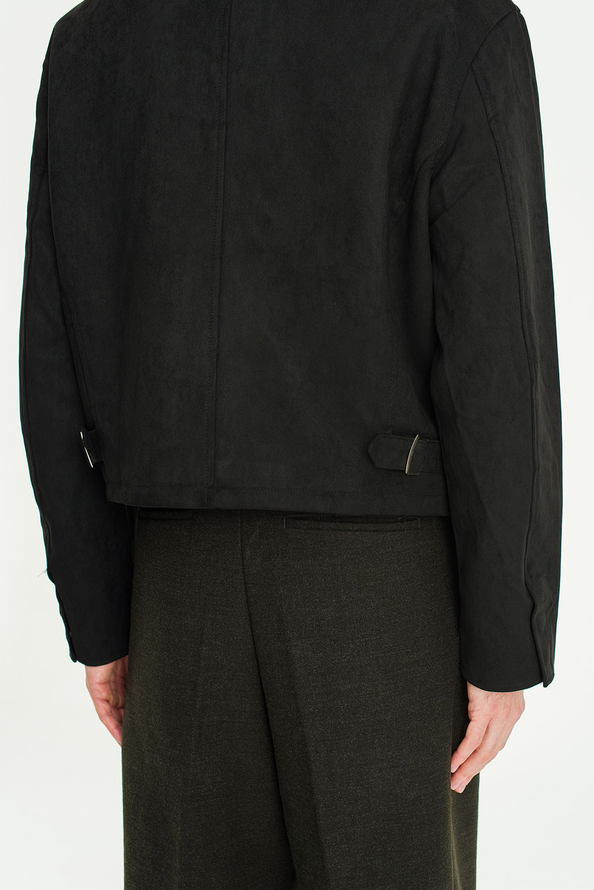 Menswear | Cropped Suedette Jacket, Black