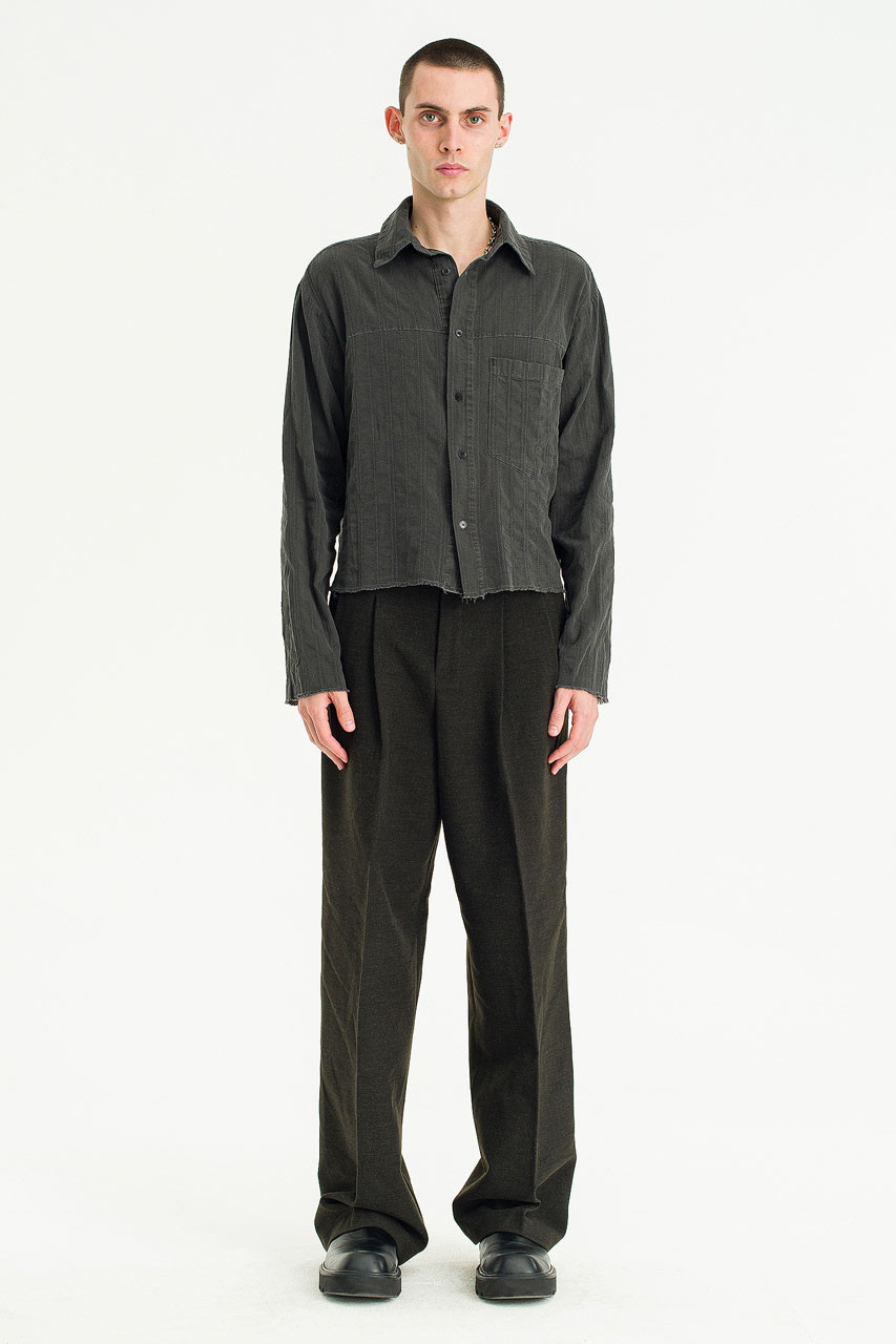 Menswear | Stray Crop Shirt, Charcoal