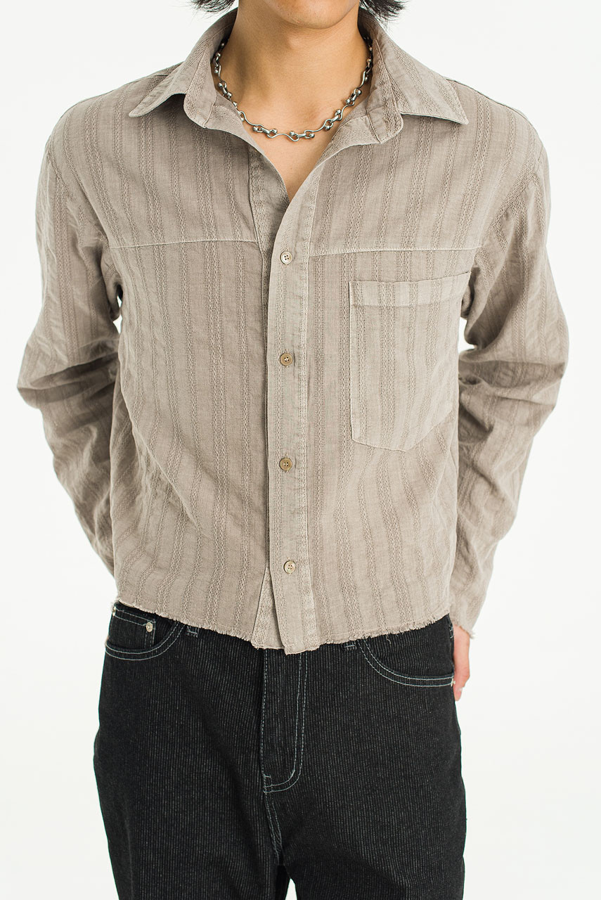 Menswear | Stray Crop Shirt, Brown