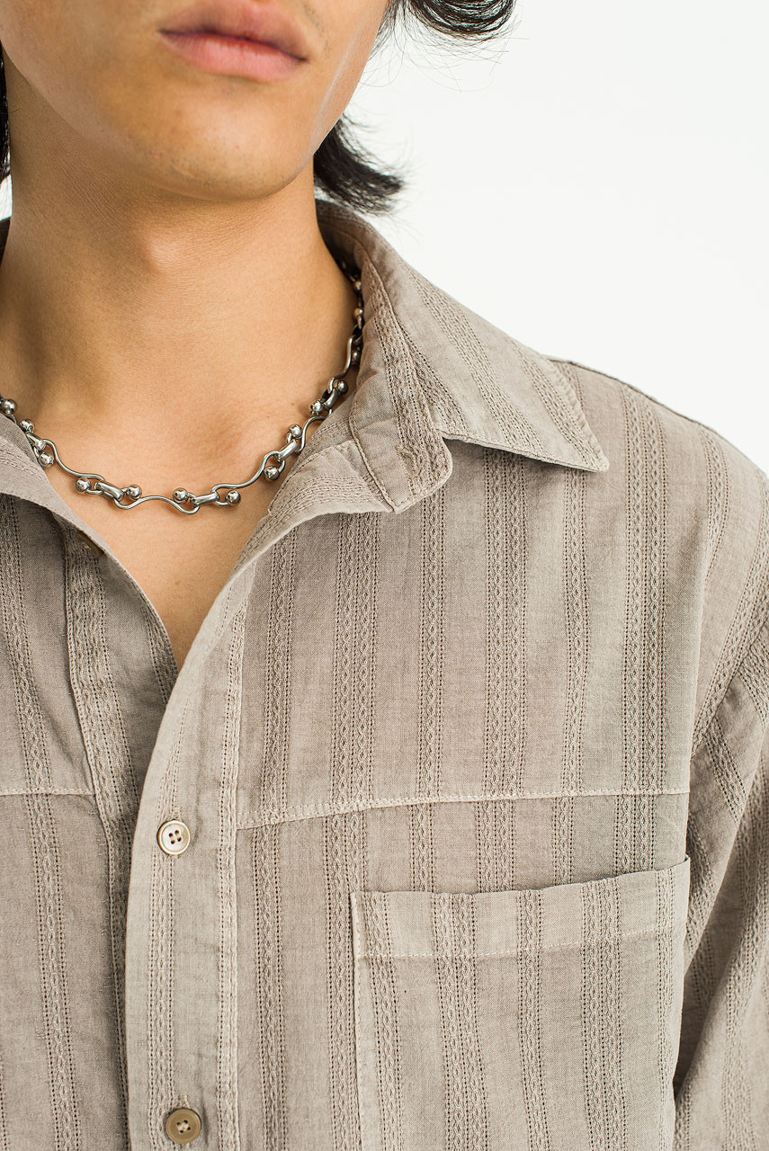 Menswear | Stray Crop Shirt, Brown