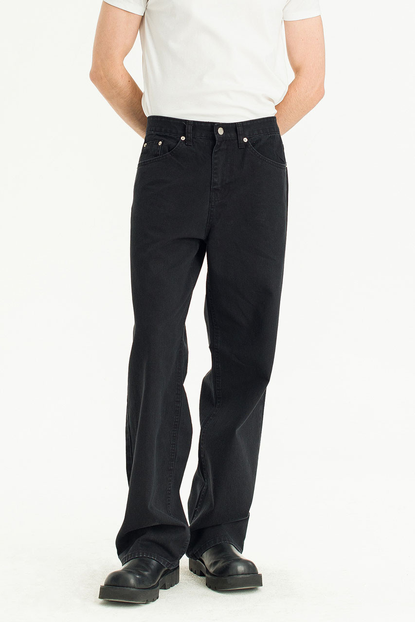Menswear | Washed Cotton Pants, Black