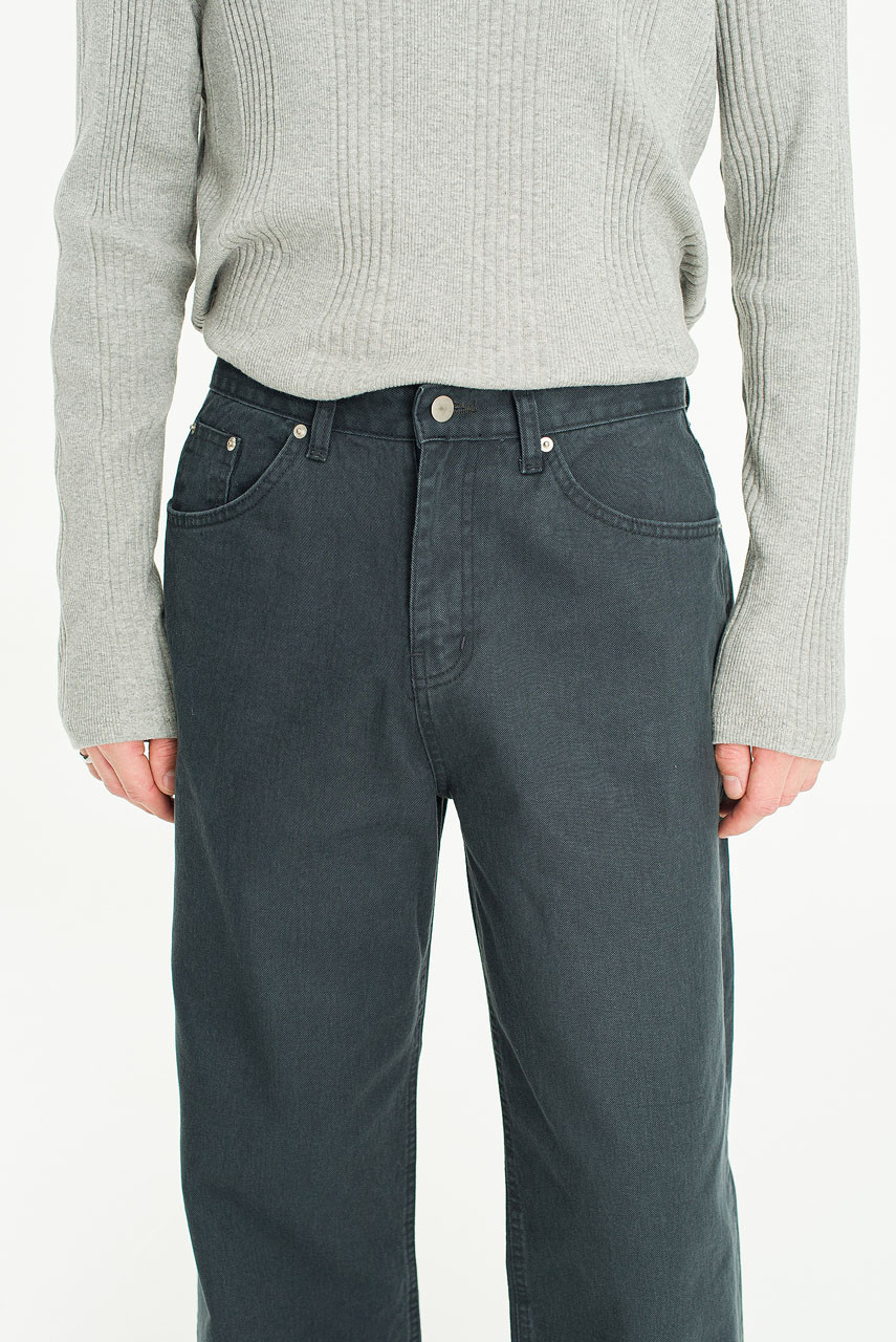 Menswear | Washed Cotton Pants, Charcoal