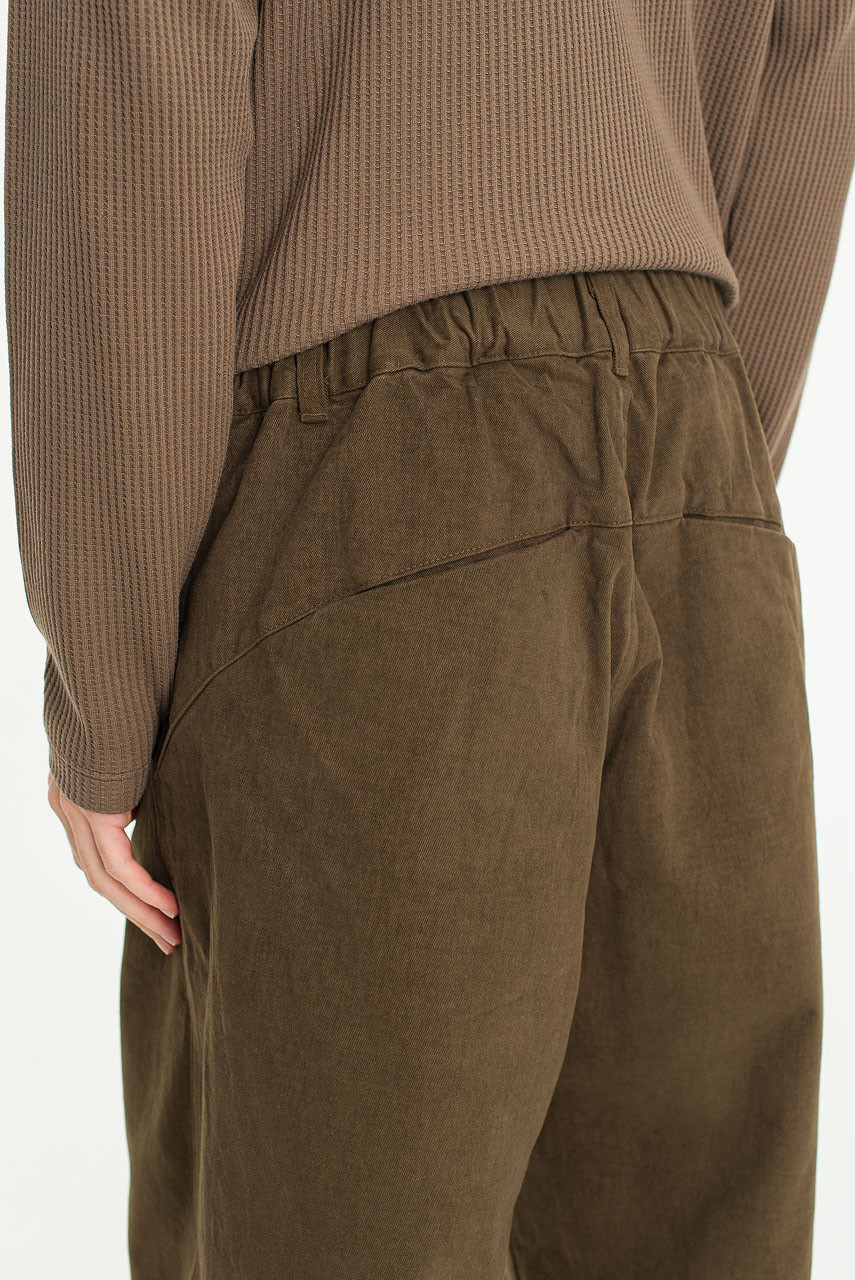 Menswear | Curved Structured Pants, Khaki
