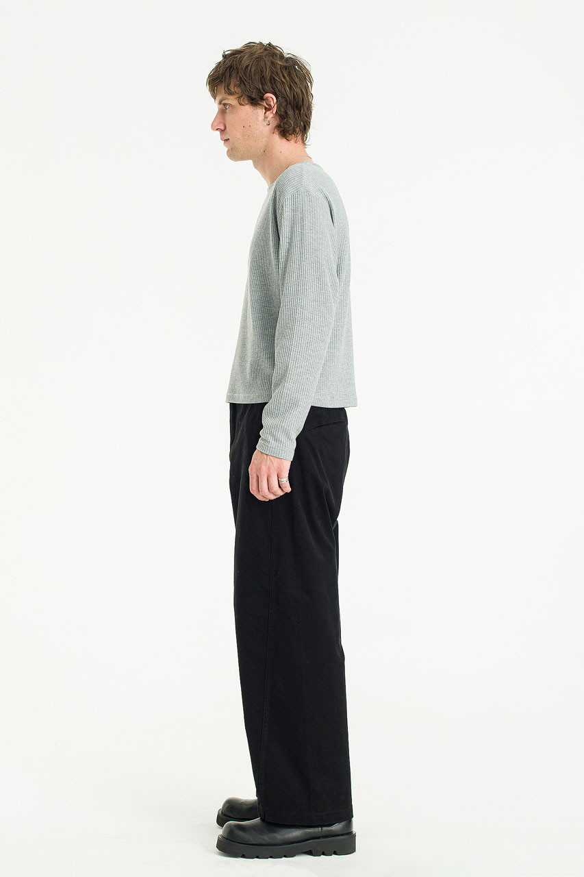 Menswear | Curved Structured Pants, Black