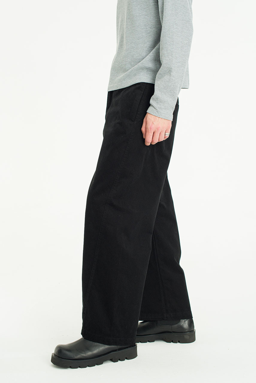 Menswear | Curved Structured Pants, Black