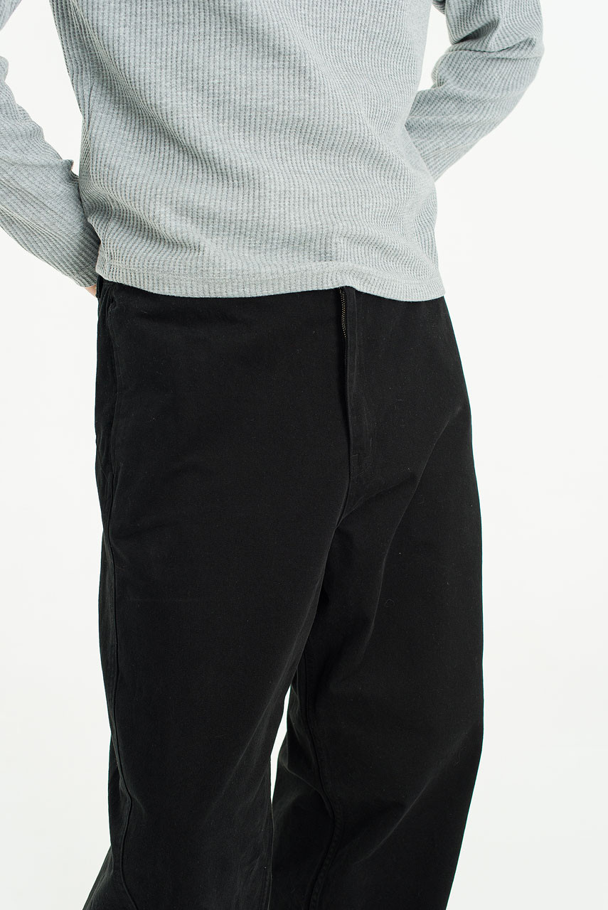 Menswear | Curved Structured Pants, Black