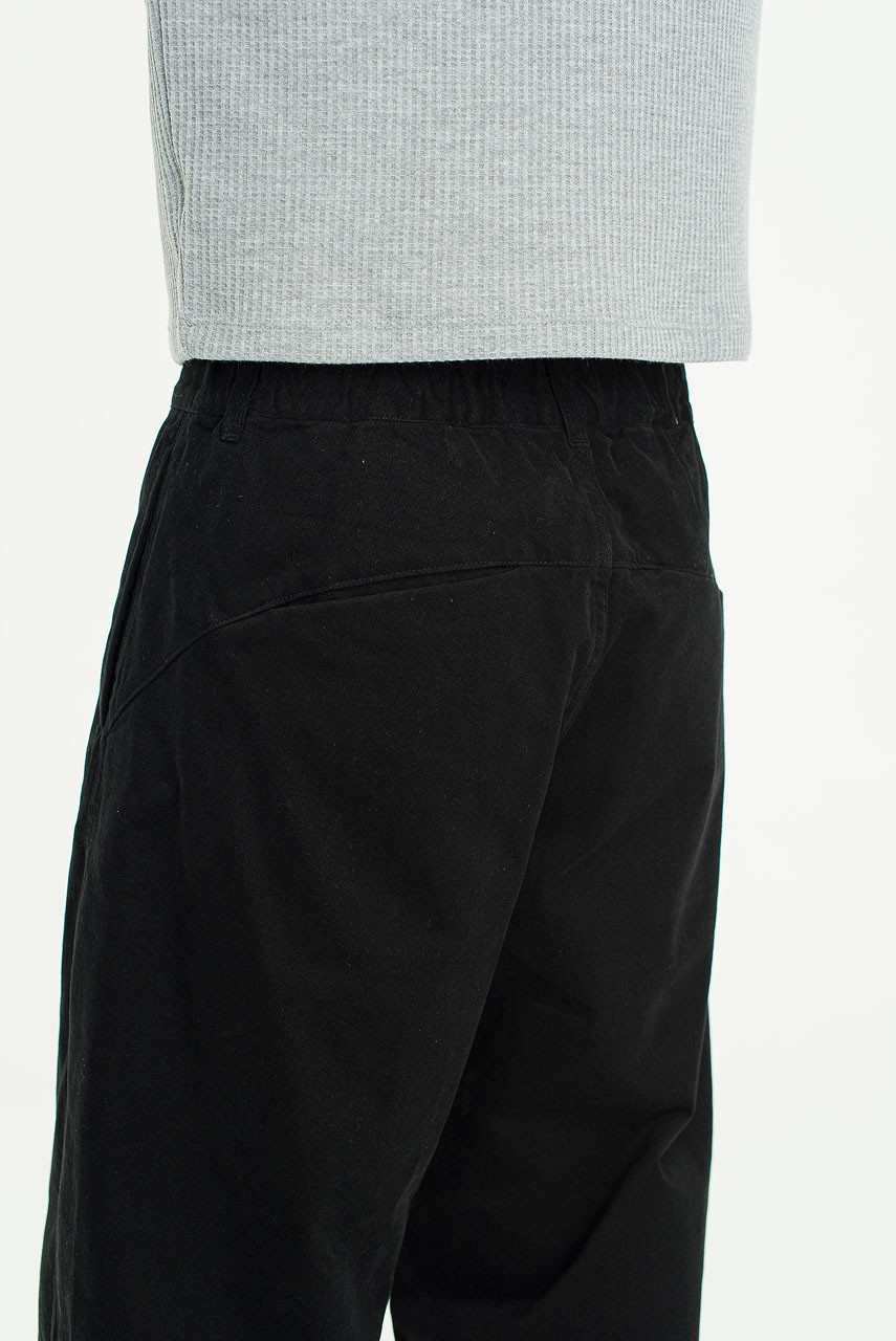 Menswear | Curved Structured Pants, Black