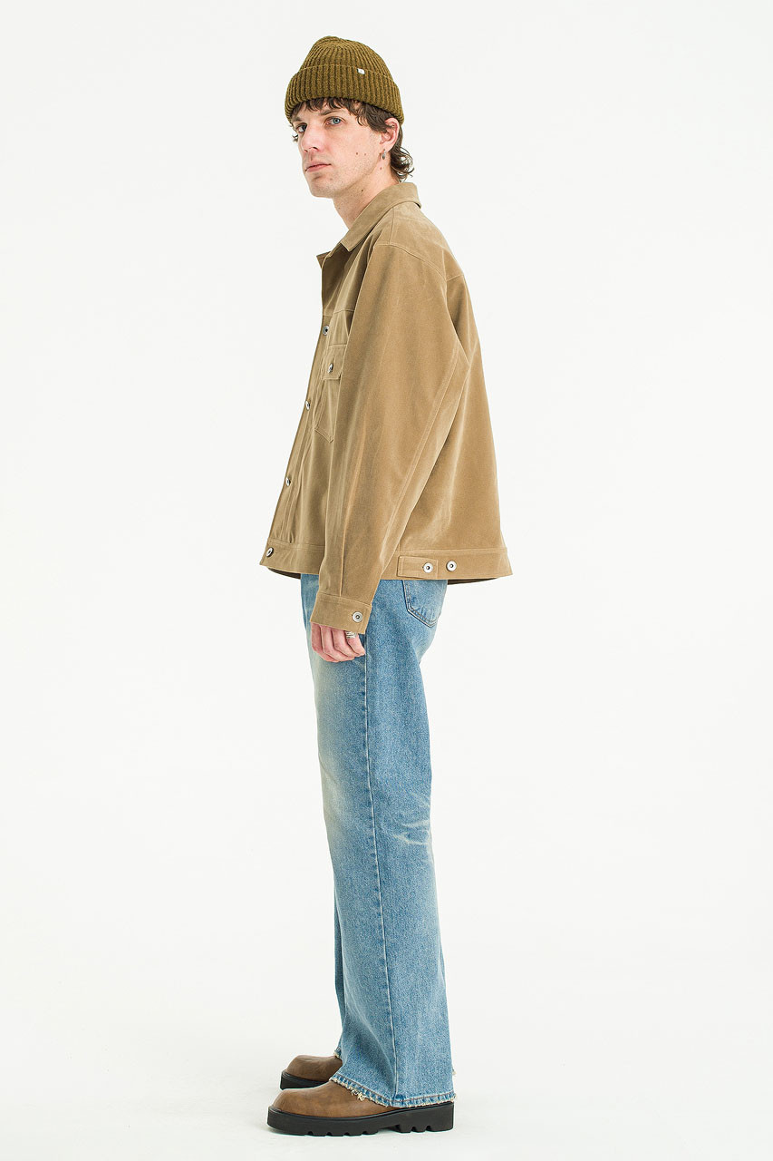 Menswear | Suedette Trucker Jacket, Beige
