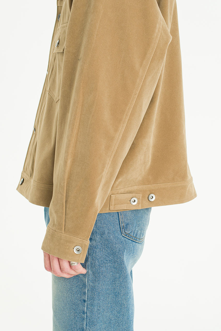 Menswear | Suedette Trucker Jacket, Beige