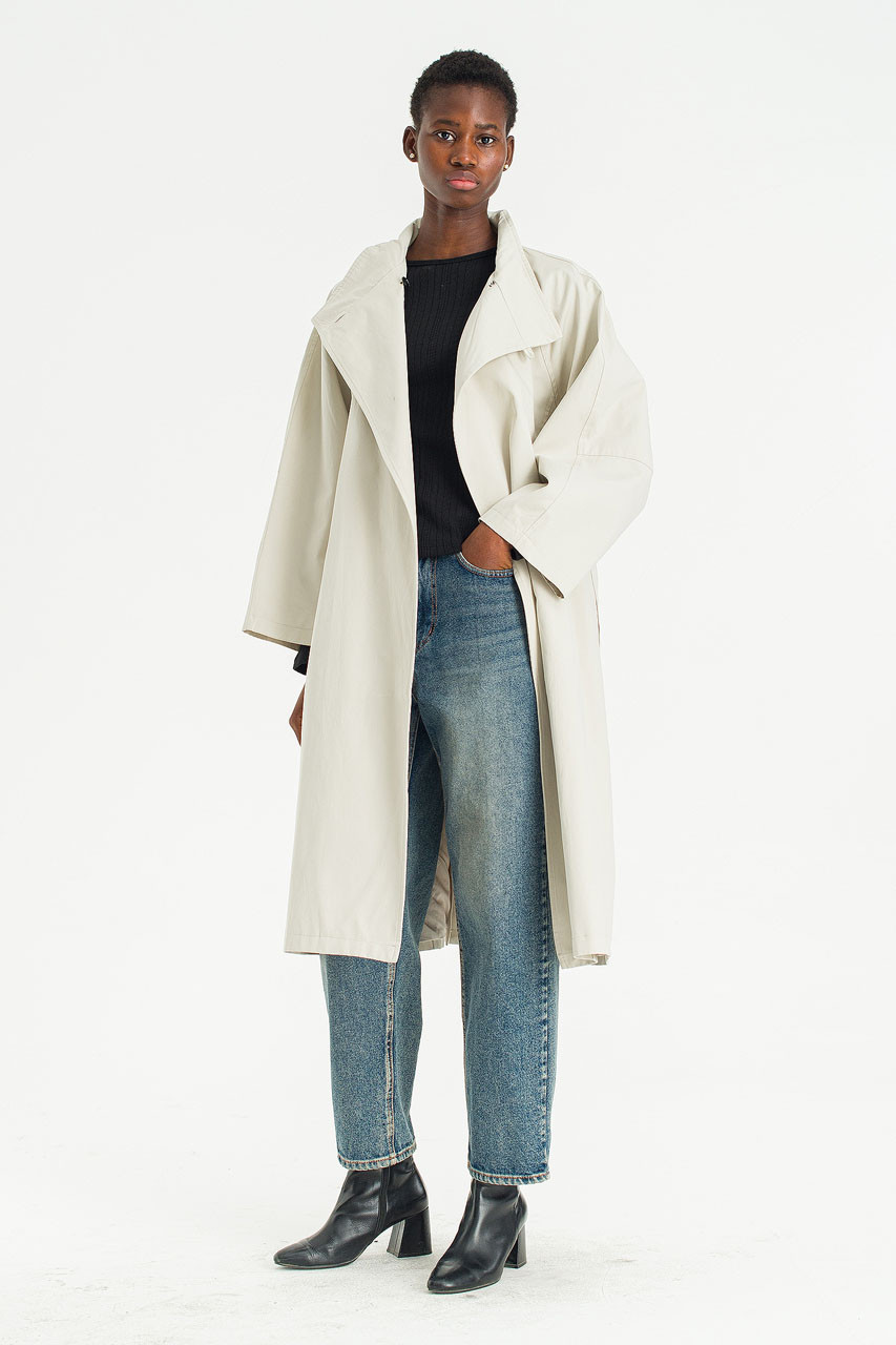 Flora High Neck Trench, Stone