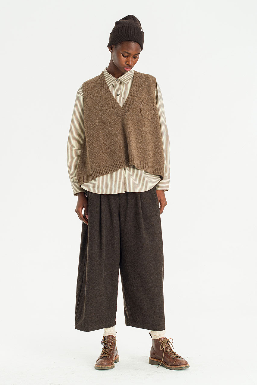 Grain Mini Pocket Vest, Brown