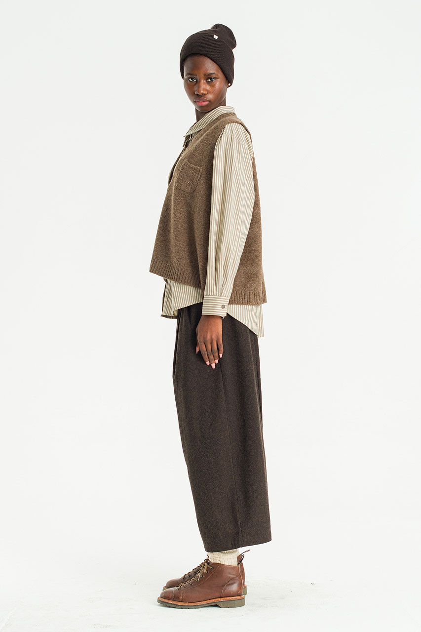 Grain Mini Pocket Vest, Brown