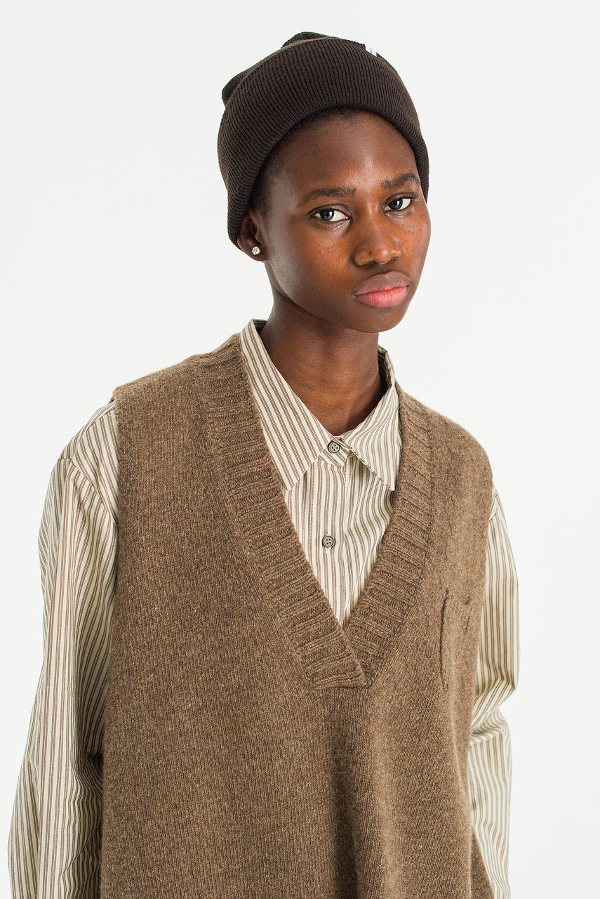 Grain Mini Pocket Vest, Brown