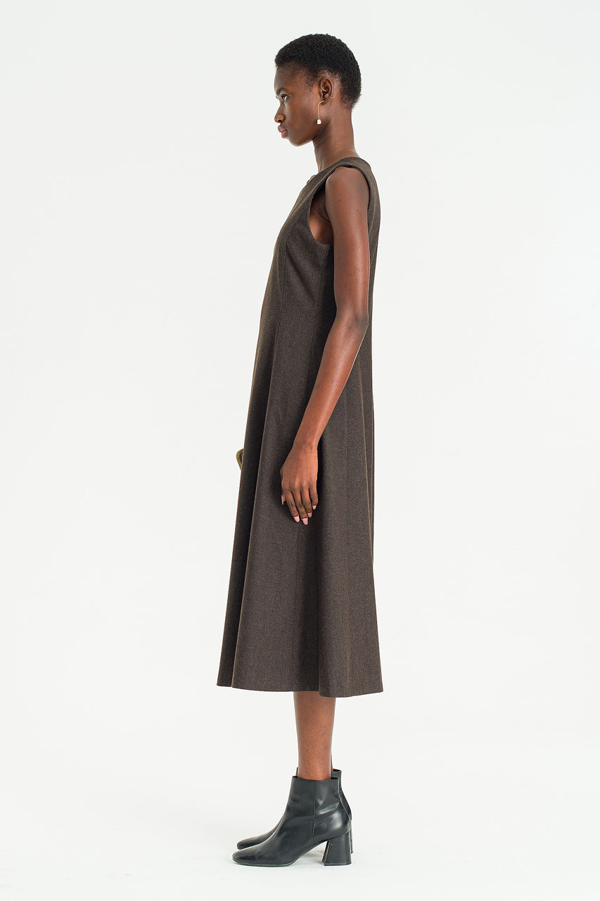 Shape Mid Length Dress, Brown