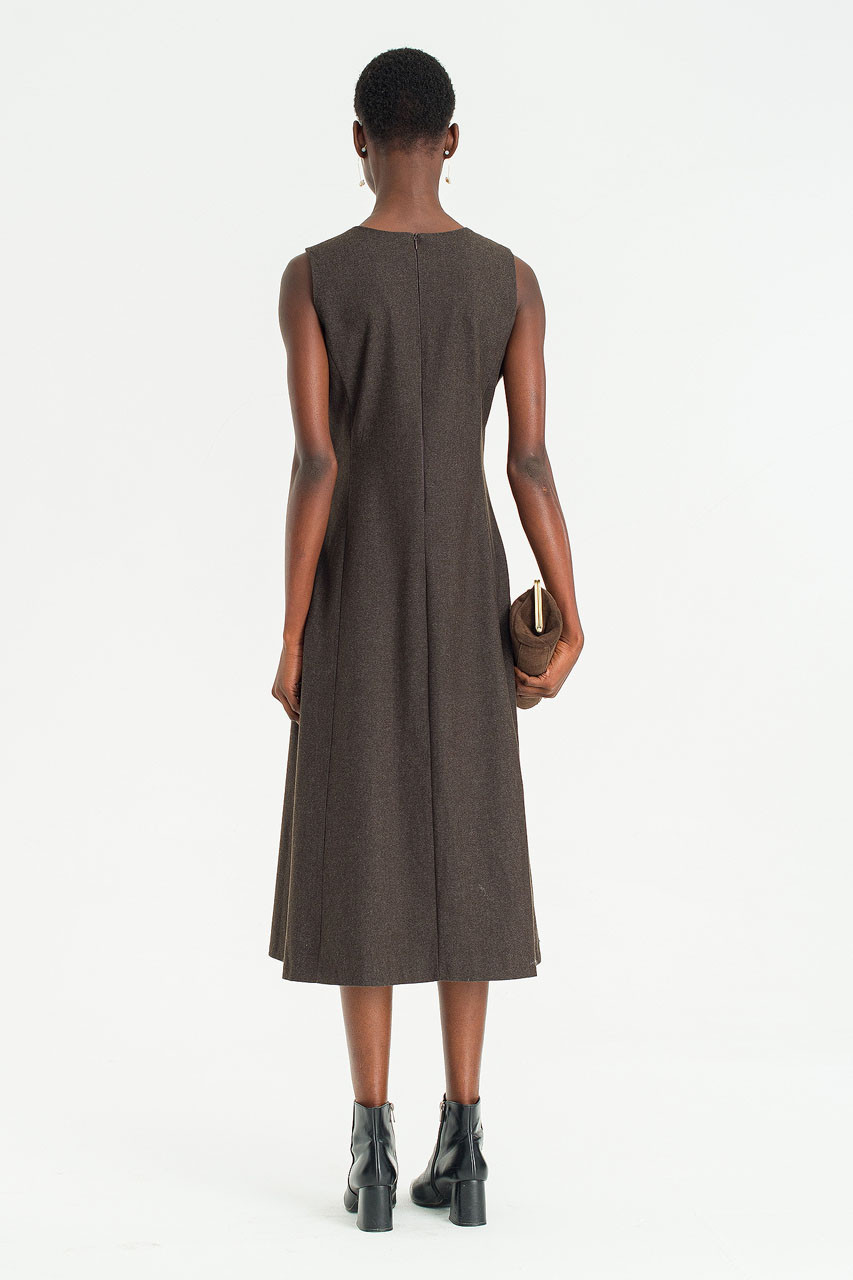 Shape Mid Length Dress, Brown