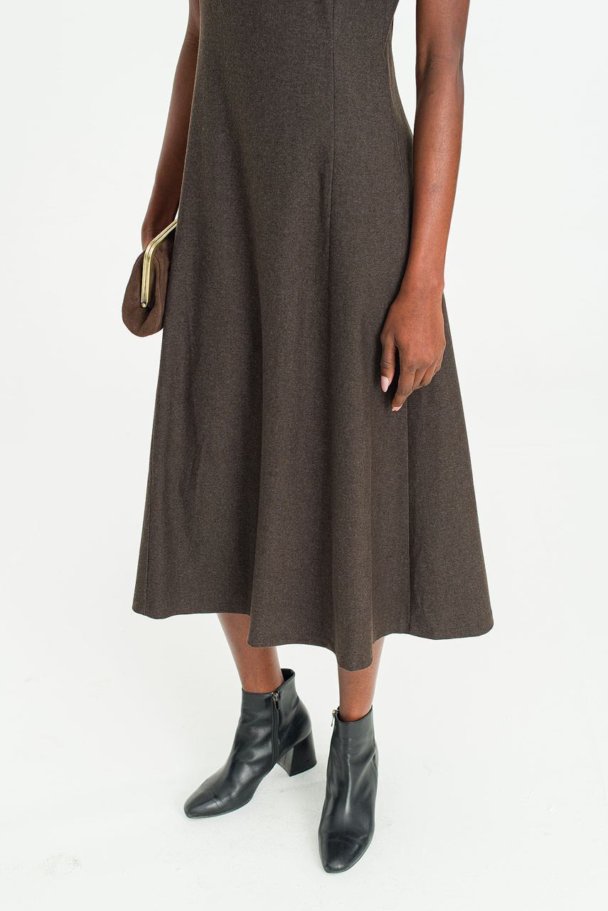 Shape Mid Length Dress, Brown