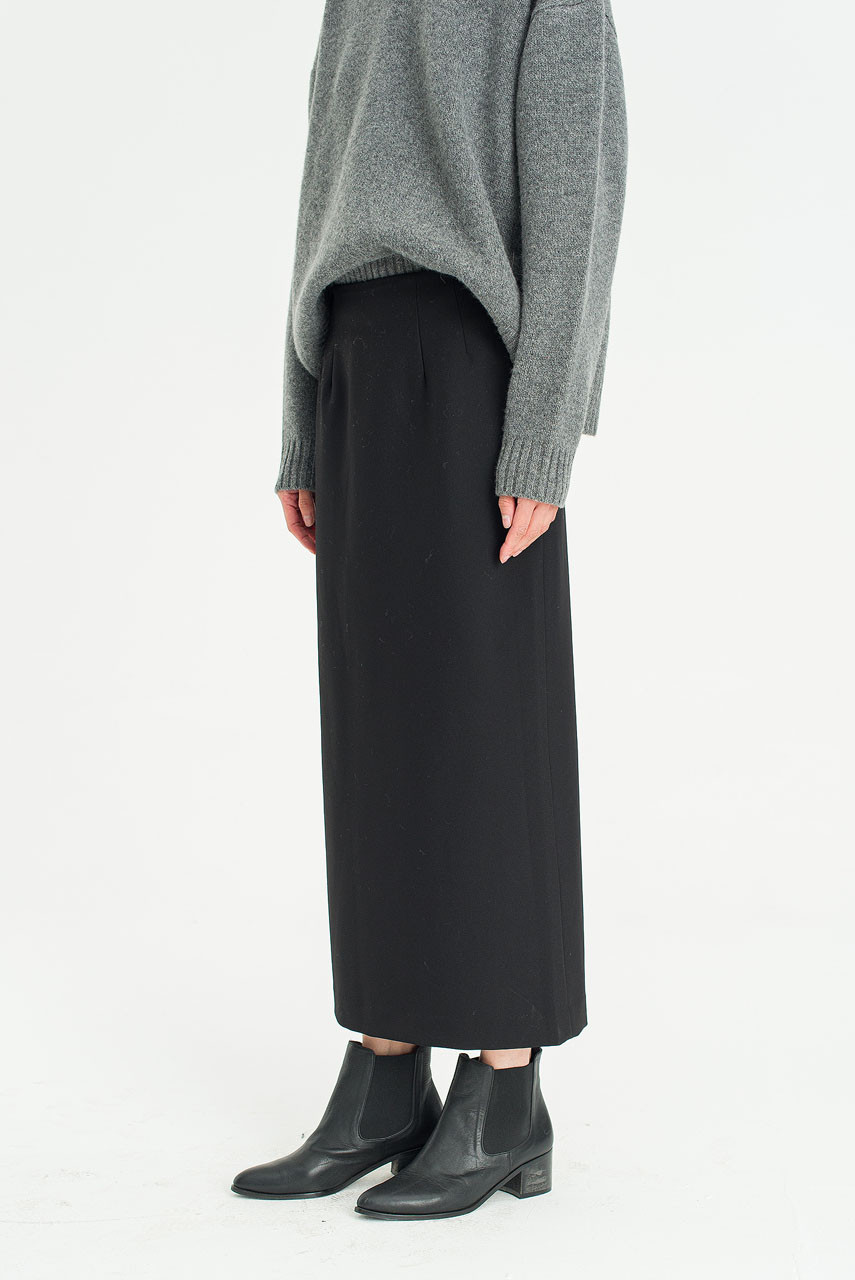 Velina Mid Length Skirt, Black