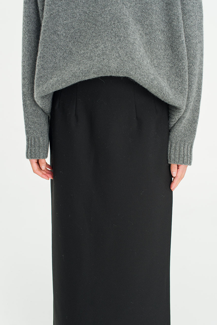 Velina Mid Length Skirt, Black