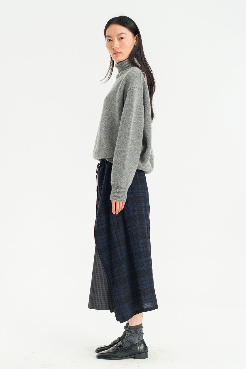 Mora Check Skirt, Charcoal