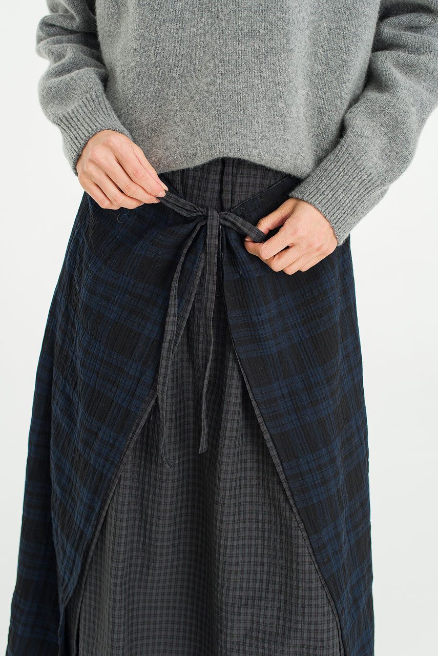 Mora Check Skirt, Charcoal