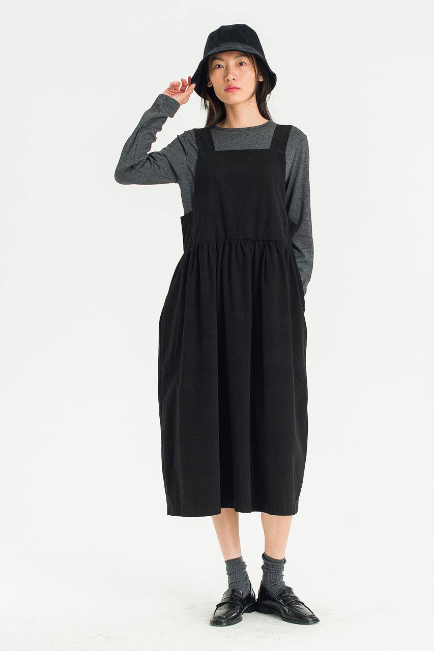 Miel Pinafore Dress, Black