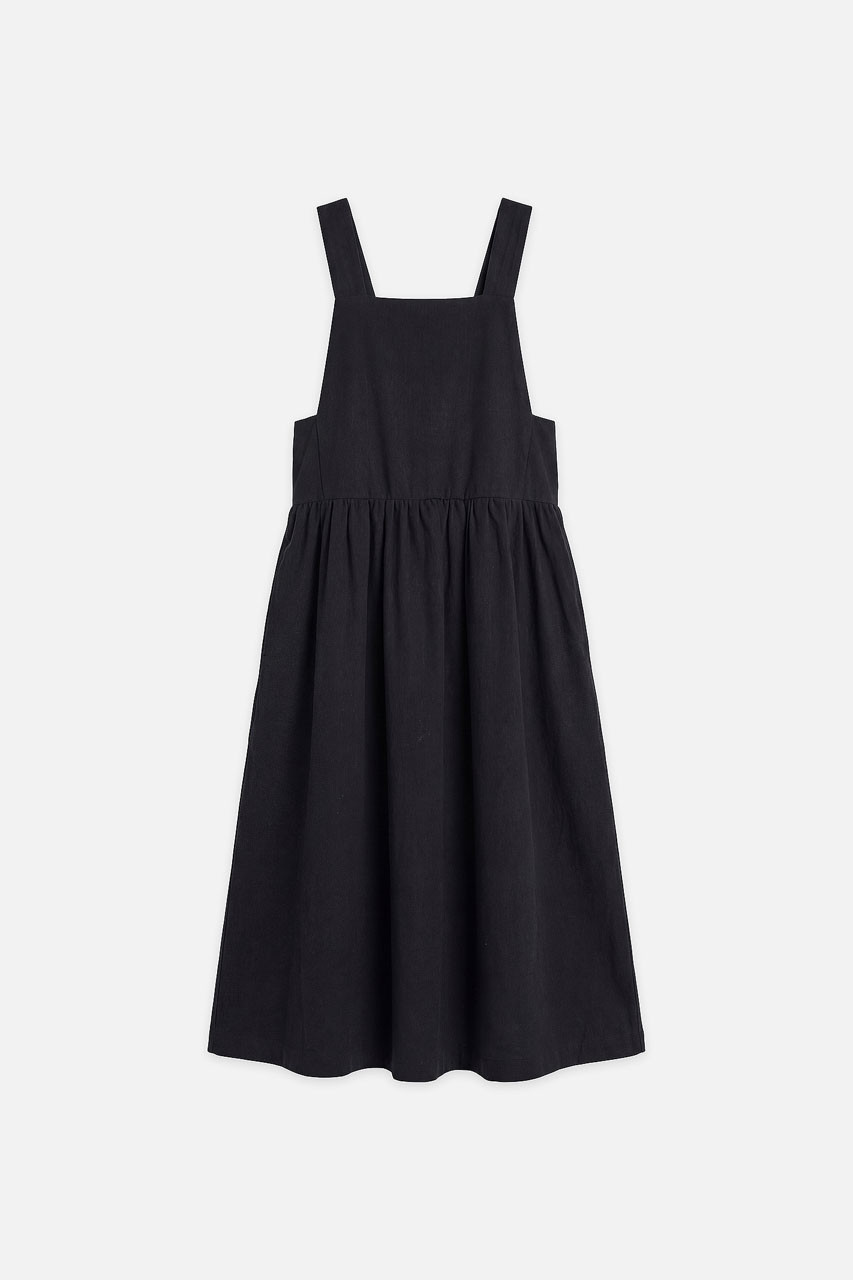 Miel Pinafore Dress, Black