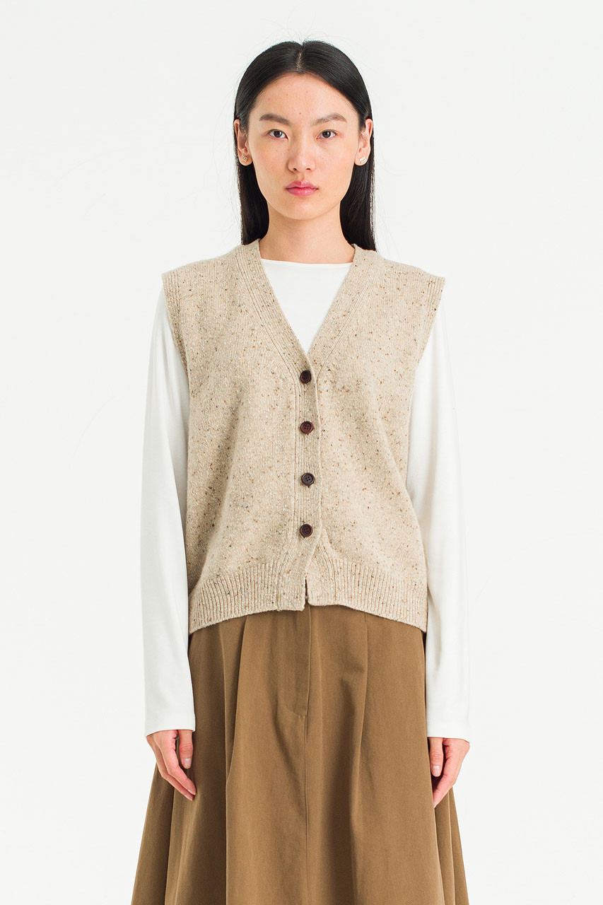 Nelle Knit Vest, Beige